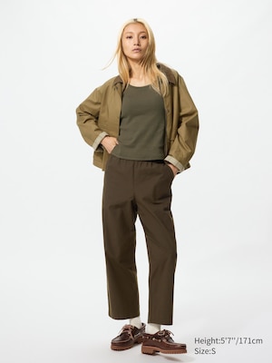 Cotton Relaxed Ankle Pants