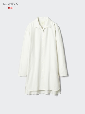 Open Collar Oxford Shirt Dress