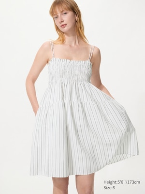 Linen Blend Camisole Dress | Striped