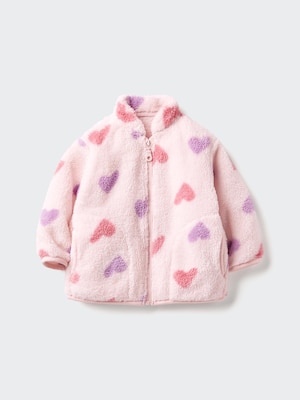 Baby Fluffy Yarn Fleece Full-Zip Jacket | Printed